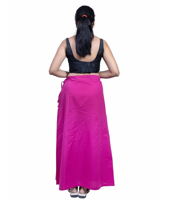 Fuschia_Pink_Saree_Petticoat/Inskirt_For_Women_-_3_Sizes,_Shapewear,_Drawstring_For_Regular_Comfort_Fit