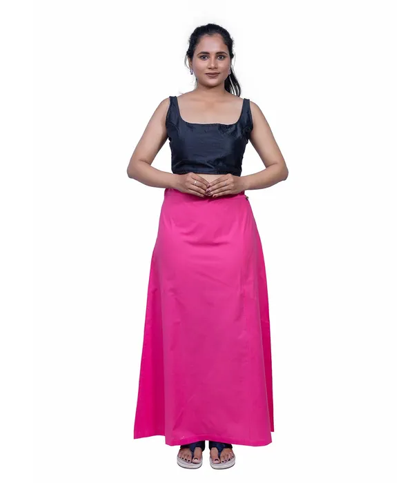 Hot_Pink_Saree_Petticoat/Inskirt_For_Women_-_3_Sizes,_Shapewear,_Drawstring_For_Regular_Comfort_Fit