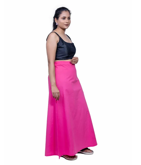 Hot_Pink_Saree_Petticoat/Inskirt_For_Women_-_3_Sizes,_Shapewear,_Drawstring_For_Regular_Comfort_Fit