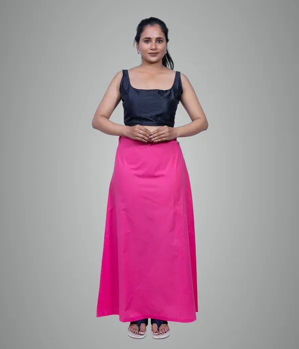 Hot_Pink_Saree_Petticoat/Inskirt_For_Women_-_3_Sizes,_Shapewear,_Drawstring_For_Regular_Comfort_Fit