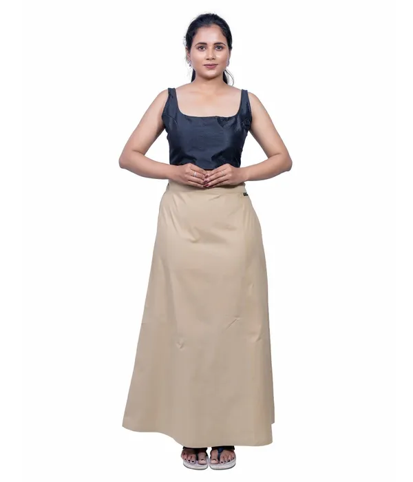 Sand_Khaki_Saree_Petticoat/Inskirt_For_Women_-_3_Sizes,_Shapewear,_Drawstring_For_Regular_Comfort_Fit