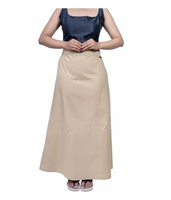 Sand_Khaki_Saree_Petticoat/Inskirt_For_Women_-_3_Sizes,_Shapewear,_Drawstring_For_Regular_Comfort_Fit