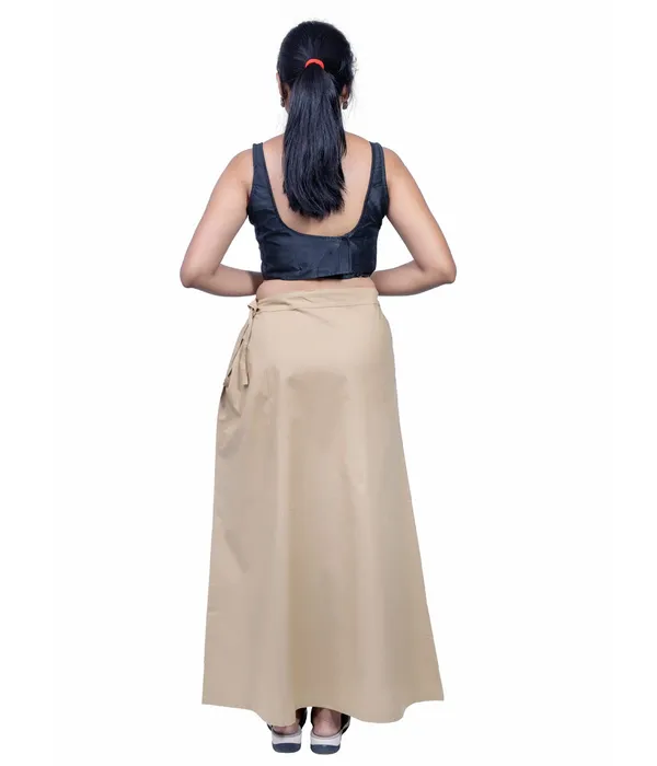 Sand_Khaki_Saree_Petticoat/Inskirt_For_Women_-_3_Sizes,_Shapewear,_Drawstring_For_Regular_Comfort_Fit