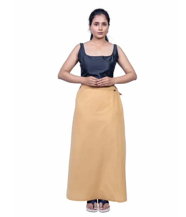 Mustard_Yellow_Saree_Petticoat/Inskirt_For_Women_-_3_Sizes,_Shapewear,_Drawstring_For_Regular_Comfort_Fit