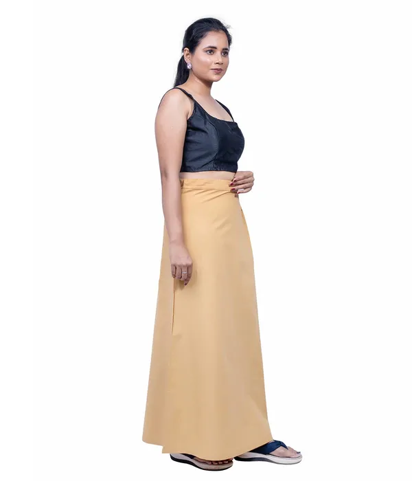 Mustard_Yellow_Saree_Petticoat/Inskirt_For_Women_-_3_Sizes,_Shapewear,_Drawstring_For_Regular_Comfort_Fit