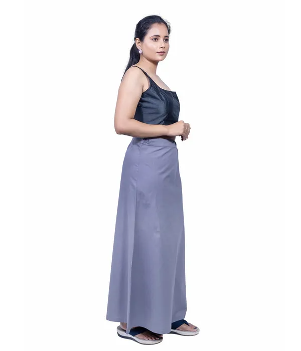 Steel_Grey_Saree_Petticoat/Inskirt_For_Women_-_3_Sizes,_Shapewear,_Drawstring_For_Regular_Comfort_Fit