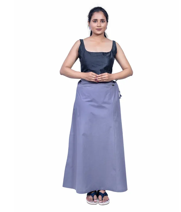 Steel_Grey_Saree_Petticoat/Inskirt_For_Women_-_3_Sizes,_Shapewear,_Drawstring_For_Regular_Comfort_Fit