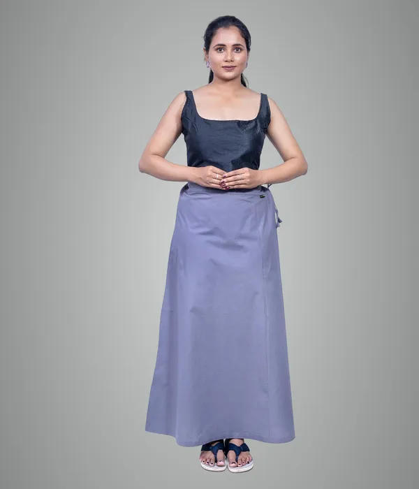 Steel_Grey_Saree_Petticoat/Inskirt_For_Women_-_3_Sizes,_Shapewear,_Drawstring_For_Regular_Comfort_Fit