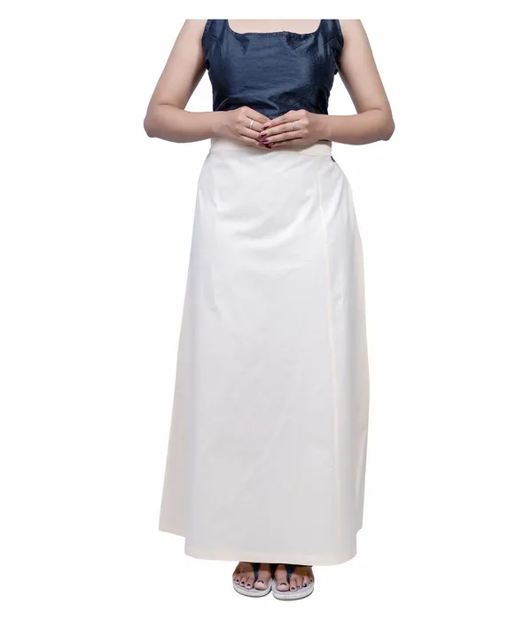Cream_Saree_Petticoat/Inskirt_For_Women_-_3_Sizes,_Shapewear,_Drawstring_For_Regular_Comfort_Fit