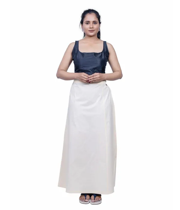 Cream_Saree_Petticoat/Inskirt_For_Women_-_3_Sizes,_Shapewear,_Drawstring_For_Regular_Comfort_Fit