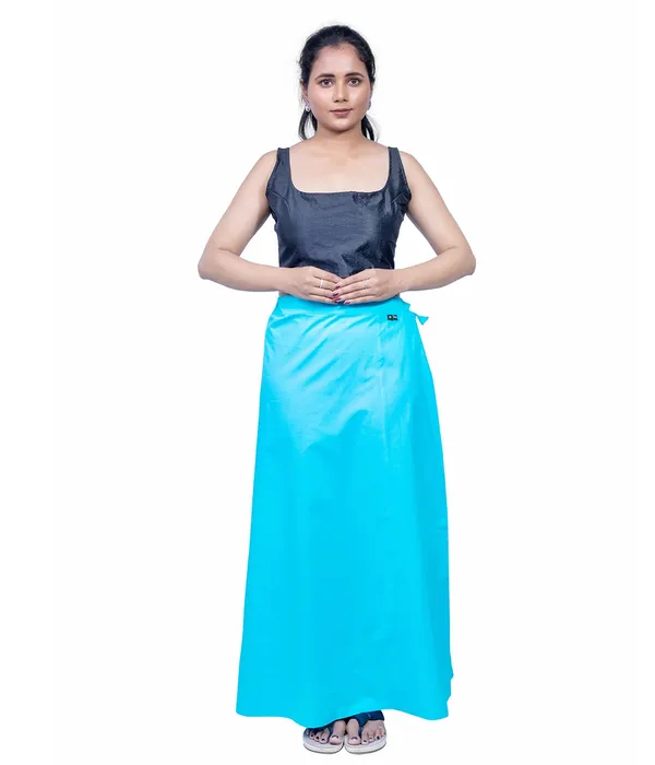 Turq_Blue_Saree_Petticoat/Inskirt_For_Women_-_3_Sizes,_Shapewear,_Drawstring_For_Regular_Comfort_Fit