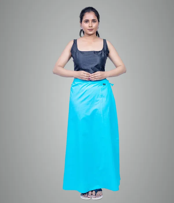 Turq_Blue_Saree_Petticoat/Inskirt_For_Women_-_3_Sizes,_Shapewear,_Drawstring_For_Regular_Comfort_Fit