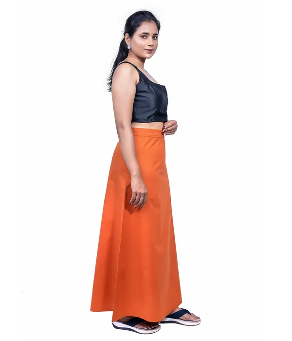Burnt_Orange_Saree_Petticoat/Inskirt_For_Women_-_3_Sizes,_Shapewear,_Drawstring_For_Regular_Comfort_Fit