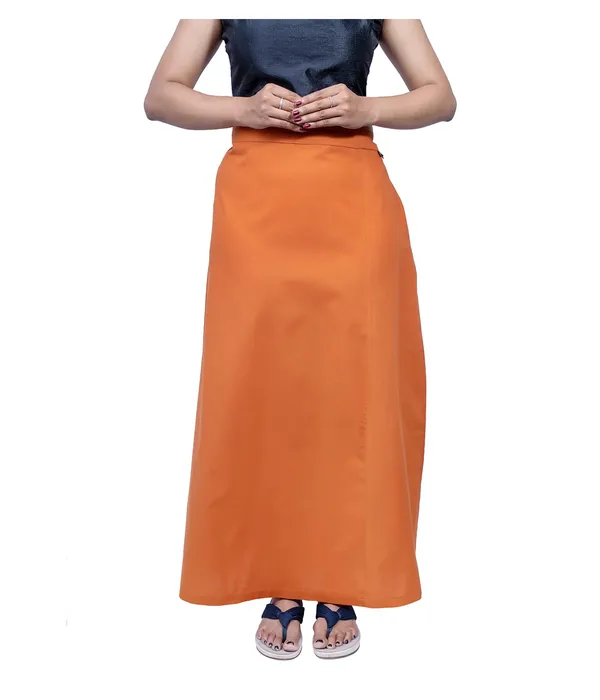 Burnt_Orange_Saree_Petticoat/Inskirt_For_Women_-_3_Sizes,_Shapewear,_Drawstring_For_Regular_Comfort_Fit