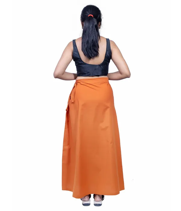 Burnt_Orange_Saree_Petticoat/Inskirt_For_Women_-_3_Sizes,_Shapewear,_Drawstring_For_Regular_Comfort_Fit