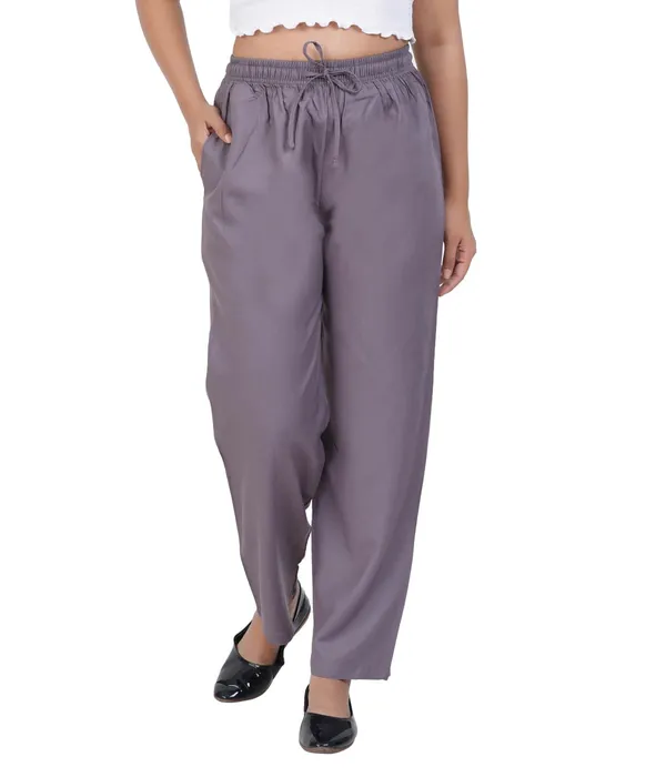Alloy_Grey_Flowy_Rayon_Kurti_Pants_For_Women_Straight_Regular_Fit,_Stylish_Solid_Bottom_Wear_With_Elastic_&_Drawstring,_Side_Pocket,_Casual,_Office,_Party_&_Outdoor_Wear