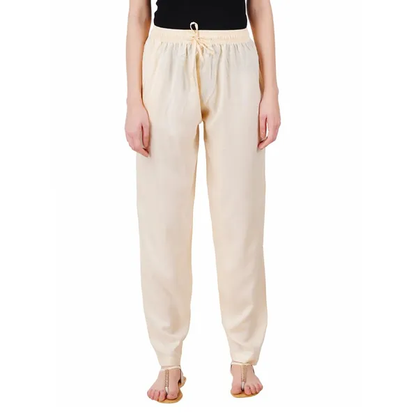 Butter_Cream_Flowy_Rayon_Kurti_Pants_For_Women_Straight_Regular_Fit,_Stylish_Solid_Bottom_Wear_With_Elastic_&_Drawstring,_Side_Pocket,_Casual,_Office,_Party_&_Outdoor_Wear