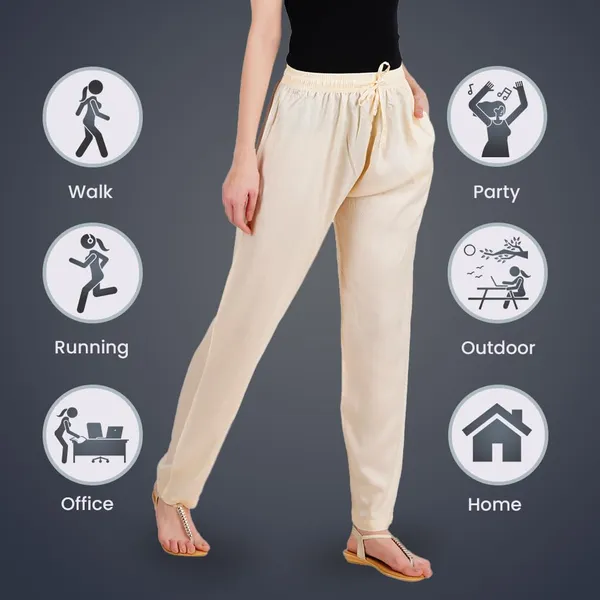 Butter_Cream_Flowy_Rayon_Kurti_Pants_For_Women_Straight_Regular_Fit,_Stylish_Solid_Bottom_Wear_With_Elastic_&_Drawstring,_Side_Pocket,_Casual,_Office,_Party_&_Outdoor_Wear