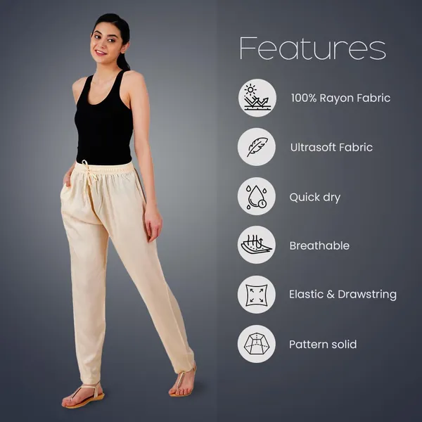 Butter_Cream_Flowy_Rayon_Kurti_Pants_For_Women_Straight_Regular_Fit,_Stylish_Solid_Bottom_Wear_With_Elastic_&_Drawstring,_Side_Pocket,_Casual,_Office,_Party_&_Outdoor_Wear