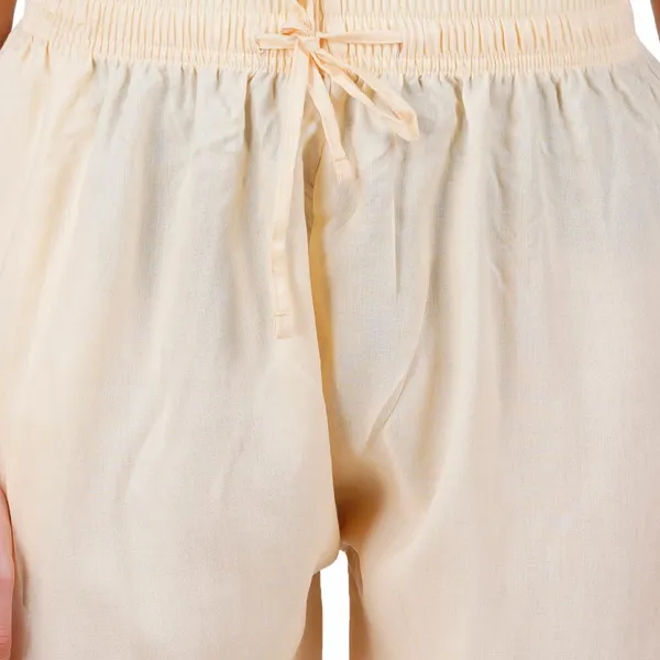 Butter_Cream_Flowy_Rayon_Kurti_Pants_For_Women_Straight_Regular_Fit,_Stylish_Solid_Bottom_Wear_With_Elastic_&_Drawstring,_Side_Pocket,_Casual,_Office,_Party_&_Outdoor_Wear