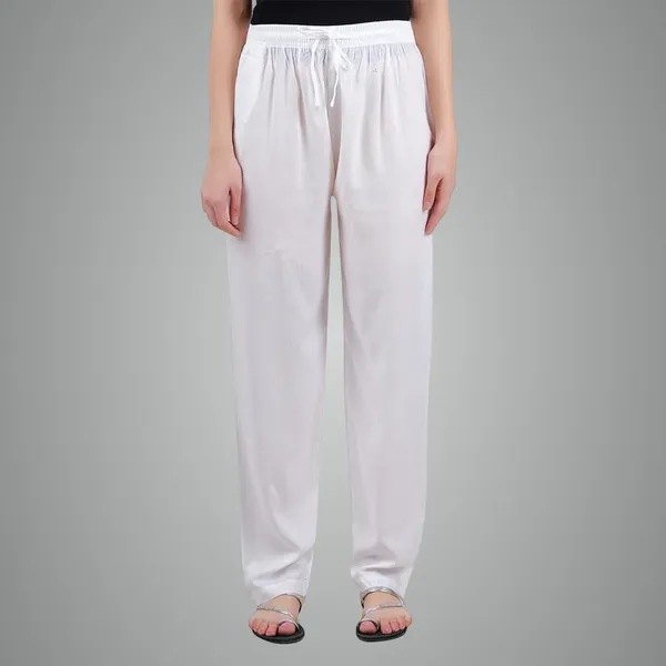 Blanco_White_Flowy_Rayon_Kurti_Pants_For_Women_Straight_Regular_Fit,_Stylish_Solid_Bottom_Wear_With_Elastic_&_Drawstring,_Side_Pocket,_Casual,_Office,_Party_&_Outdoor_Wear