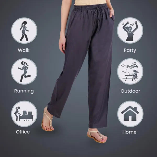 Charcoal_Grey_Flowy_Rayon_Kurti_Pants_For_Women_Straight_Regular_Fit,_Stylish_Solid_Bottom_Wear_With_Elastic_&_Drawstring,_Side_Pocket,_Casual,_Office,_Party_&_Outdoor_Wear