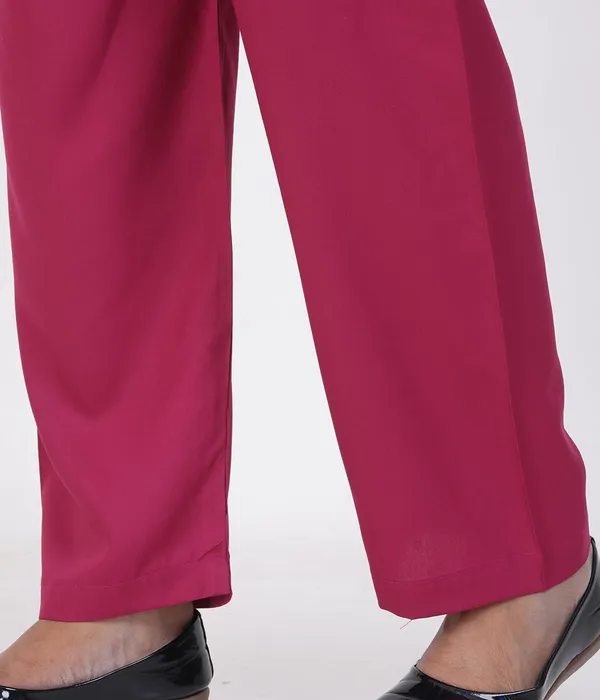 Dark_Ruby_Flowy_Rayon_Kurti_Pants_For_Women_Straight_Regular_Fit,_Stylish_Solid_Bottom_Wear_With_Elastic_&_Drawstring,_Side_Pocket,_Casual,_Office,_Party_&_Outdoor_Wear