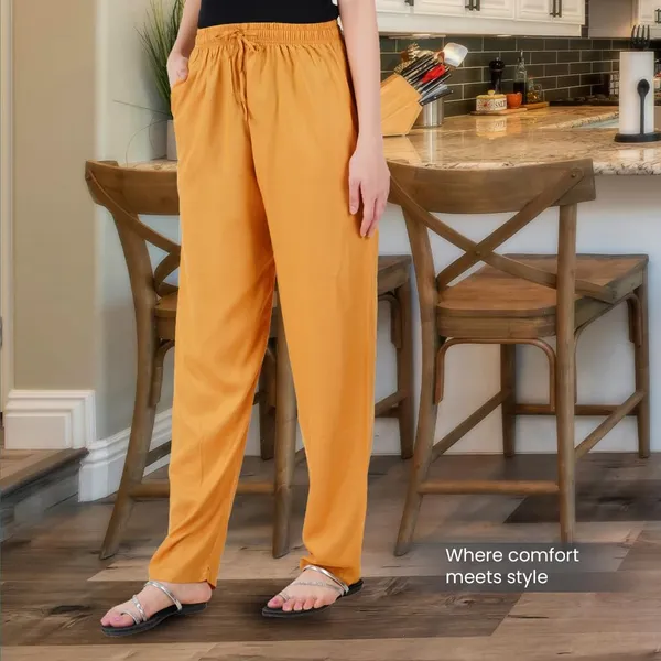 Honey_Flowy_Rayon_Kurti_Pants_For_Women_Straight_Regular_Fit,_Stylish_Solid_Bottom_Wear_With_Elastic_&_Drawstring,_Side_Pocket,_Casual,_Office,_Party_&_Outdoor_Wear