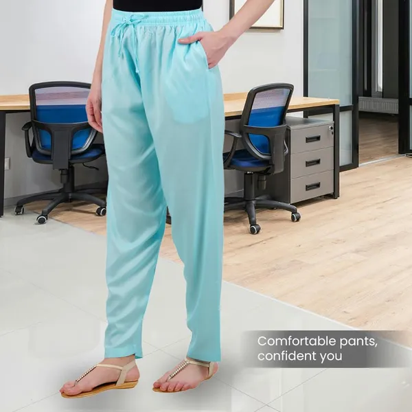 Island_Paradise_Flowy_Rayon_Kurti_Pants_For_Women_Straight_Regular_Fit,_Stylish_Solid_Bottom_Wear_With_Elastic_&_Drawstring,_Side_Pocket,_Casual,_Office,_Party_&_Outdoor_Wear
