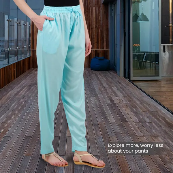 Island_Paradise_Flowy_Rayon_Kurti_Pants_For_Women_Straight_Regular_Fit,_Stylish_Solid_Bottom_Wear_With_Elastic_&_Drawstring,_Side_Pocket,_Casual,_Office,_Party_&_Outdoor_Wear
