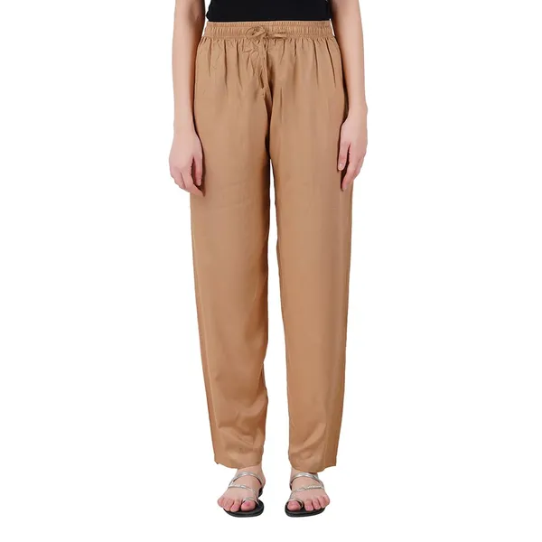 Mustard_Yellow_Flowy_Rayon_Kurti_Pants_For_Women_Straight_Regular_Fit,_Stylish_Solid_Bottom_Wear_With_Elastic_&_Drawstring,_Side_Pocket,_Casual,_Office,_Party_&_Outdoor_Wear