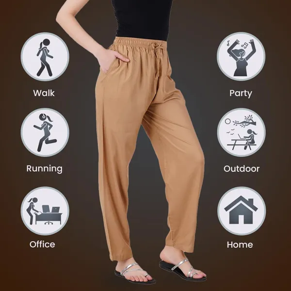 Mustard_Yellow_Flowy_Rayon_Kurti_Pants_For_Women_Straight_Regular_Fit,_Stylish_Solid_Bottom_Wear_With_Elastic_&_Drawstring,_Side_Pocket,_Casual,_Office,_Party_&_Outdoor_Wear