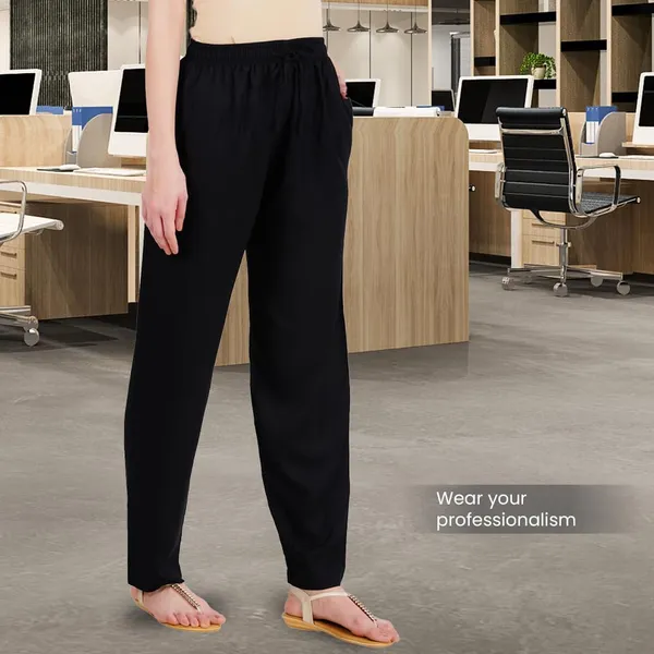 Black_Flowy_Rayon_Kurti_Pants_For_Women_Straight_Regular_Fit,_Stylish_Solid_Bottom_Wear_With_Elastic_&_Drawstring,_Side_Pocket,_Casual,_Office,_Party_&_Outdoor_Wear
