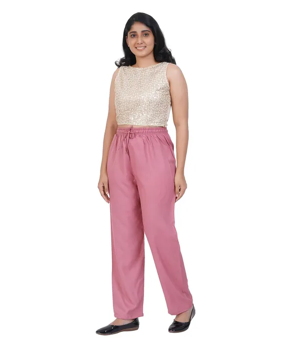 Onion_Flowy_Rayon_Kurti_Pants_For_Women_Straight_Regular_Fit,_Stylish_Solid_Bottom_Wear_With_Elastic_&_Drawstring,_Side_Pocket,_Casual,_Office,_Party_&_Outdoor_Wear