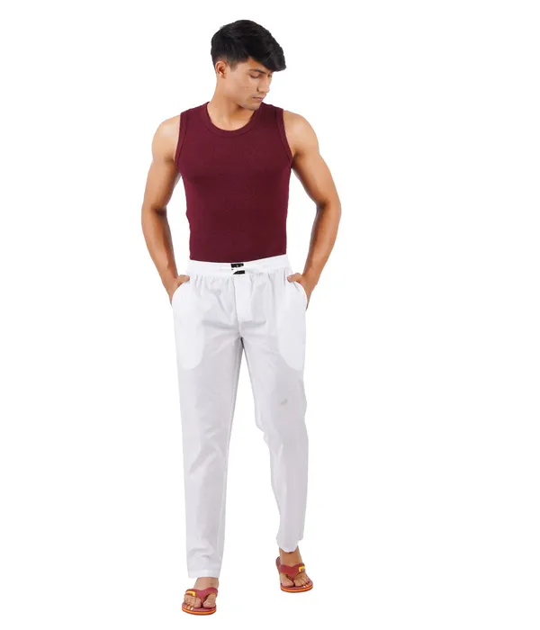 Blanco_White_100%_Cotton_Pyjama_Pant,_Regular_Fit_Track_Trouser_For_Men_With_Waistband_&_Drawstring_|_2_Side_Pockets_|_Casual_|_Outdoor_Wear