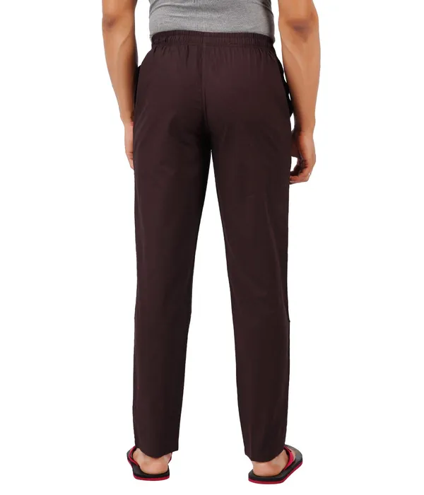 Coffee_Brown_100%_Cotton_Pyjama_Pant,_Regular_Fit_Track_Trouser_For_Men_With_Waistband_&_Drawstring_|_2_Side_Pockets_|_Casual_|_Outdoor_Wear