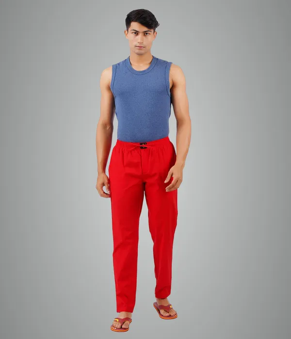 Chilly_Red_100%_Cotton_Pyjama_Pant,_Regular_Fit_Track_Trouser_For_Men_With_Waistband_&_Drawstring_|_2_Side_Pockets_|_Casual_|_Outdoor_Wear