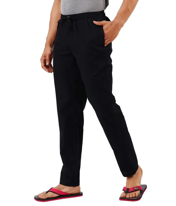 Black_100%_Cotton_Pyjama_Pant,_Regular_Fit_Track_Trouser_For_Men_With_Waistband_&_Drawstring_|_2_Side_Pockets_|_Casual_|_Outdoor_Wear