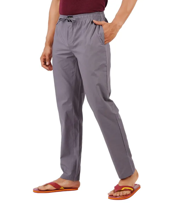 Steel_Grey_100%_Cotton_Pyjama_Pant,_Regular_Fit_Track_Trouser_For_Men_With_Waistband_&_Drawstring_|_2_Side_Pockets_|_Casual_|_Outdoor_Wear