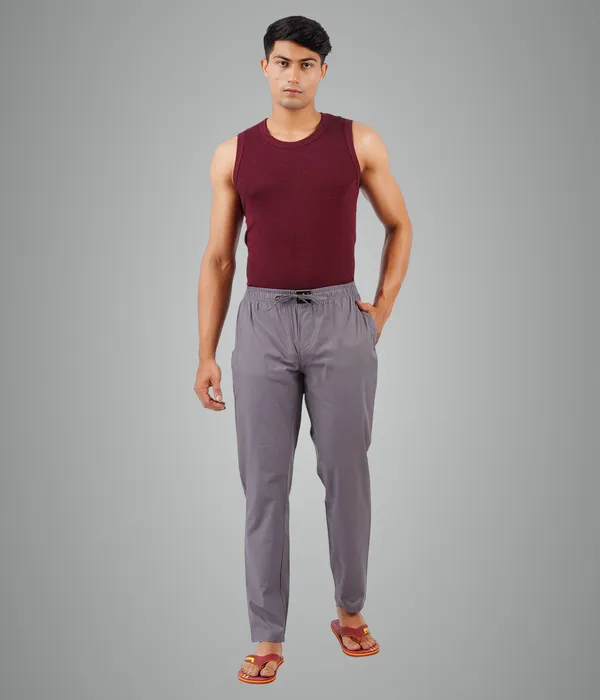 Steel_Grey_100%_Cotton_Pyjama_Pant,_Regular_Fit_Track_Trouser_For_Men_With_Waistband_&_Drawstring_|_2_Side_Pockets_|_Casual_|_Outdoor_Wear