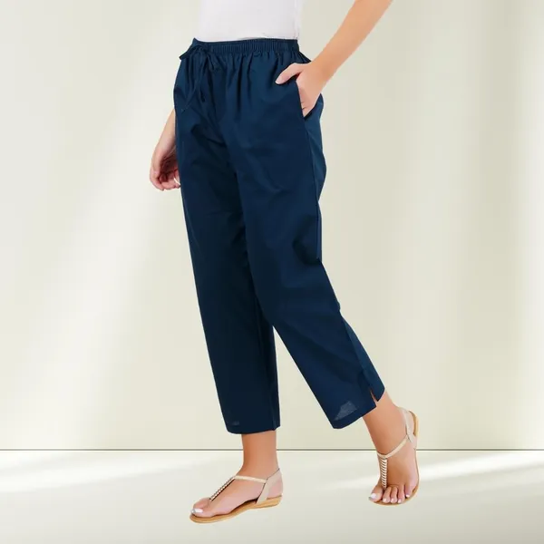 Bottle_Green_Parallel_Pants_-_Modern_Cotton_Trousers_-_Smart_Ankle_Length_-_Work_|_Office_|_Home_|_Regular_Fit_Wear