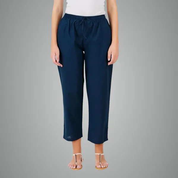 Bottle_Green_Parallel_Pants_-_Modern_Cotton_Trousers_-_Smart_Ankle_Length_-_Work_|_Office_|_Home_|_Regular_Fit_Wear