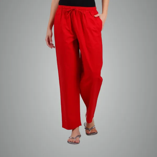 Chilly_Red_Parallel_Pants_-_Modern_Cotton_Trousers_-_Smart_Ankle_Length_-_Work_|_Office_|_Home_|_Regular_Fit_Wear