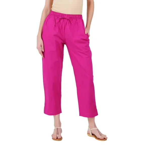 Fushia_Pink_Parallel_Pants_-_Modern_Cotton_Trousers_-_Smart_Ankle_Length_-_Work_|_Office_|_Home_|_Regular_Fit_Wear