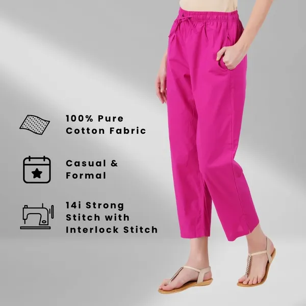 Fushia_Pink_Parallel_Pants_-_Modern_Cotton_Trousers_-_Smart_Ankle_Length_-_Work_|_Office_|_Home_|_Regular_Fit_Wear