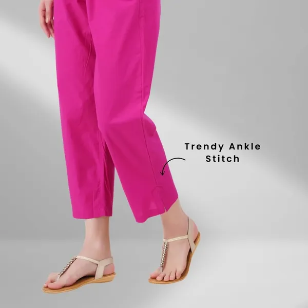 Fushia_Pink_Parallel_Pants_-_Modern_Cotton_Trousers_-_Smart_Ankle_Length_-_Work_|_Office_|_Home_|_Regular_Fit_Wear