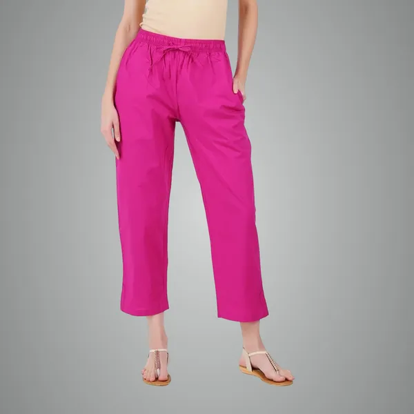 Fushia_Pink_Parallel_Pants_-_Modern_Cotton_Trousers_-_Smart_Ankle_Length_-_Work_|_Office_|_Home_|_Regular_Fit_Wear