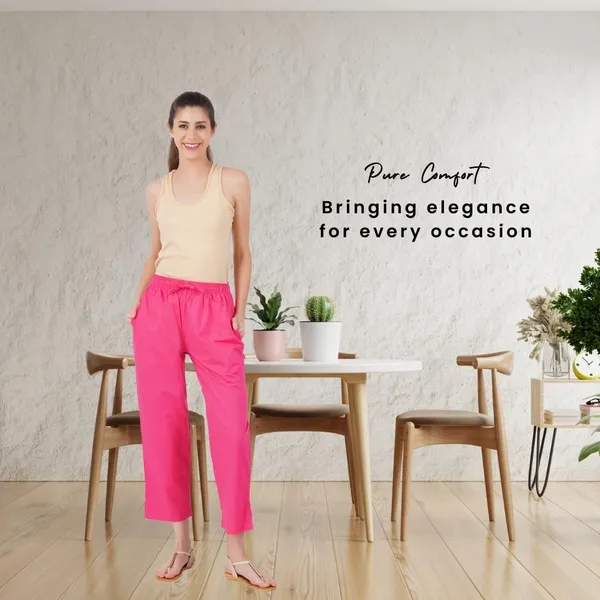 Hot_Pink_Parallel_Pants_-_Modern_Cotton_Trousers_-_Smart_Ankle_Length_-_Work_|_Office_|_Home_|_Regular_Fit_Wear
