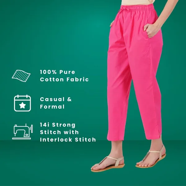 Hot_Pink_Parallel_Pants_-_Modern_Cotton_Trousers_-_Smart_Ankle_Length_-_Work_|_Office_|_Home_|_Regular_Fit_Wear