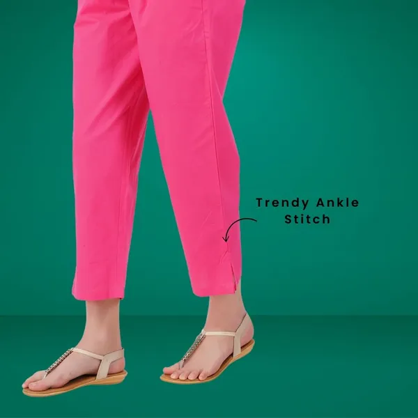 Hot_Pink_Parallel_Pants_-_Modern_Cotton_Trousers_-_Smart_Ankle_Length_-_Work_|_Office_|_Home_|_Regular_Fit_Wear
